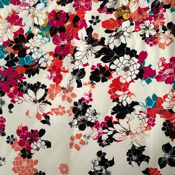 Maggy London Women's 6 Multicolored Floral Sleeveless Lined Midi Sheath Dress - Picture 12 of 14